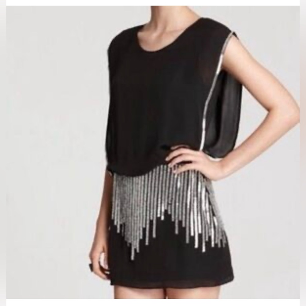 Parker Black Dress with Silver Accents